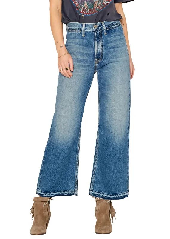 Queen High Rise Crop Wide Leg Jeans In Tahoe