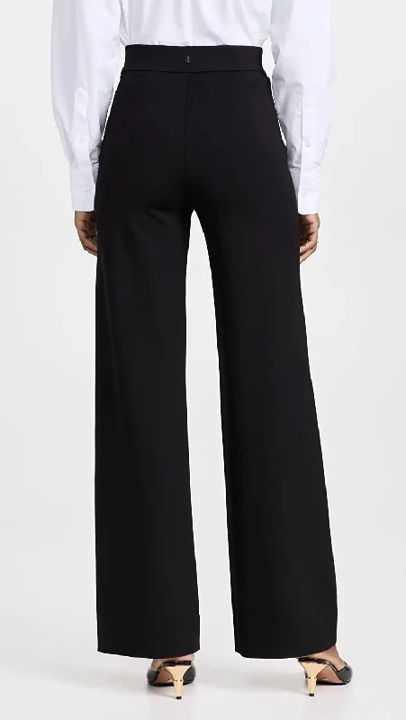 rag & bone Women's Irina Ponte Wide Leg Pants Black Stretch