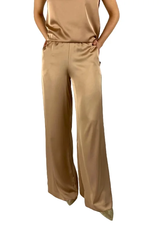 Satin Look Pants In Copper