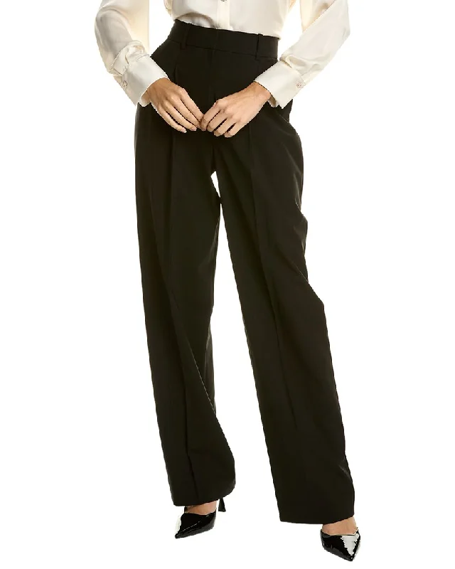 Theory Pleat Wool-Blend Trouser