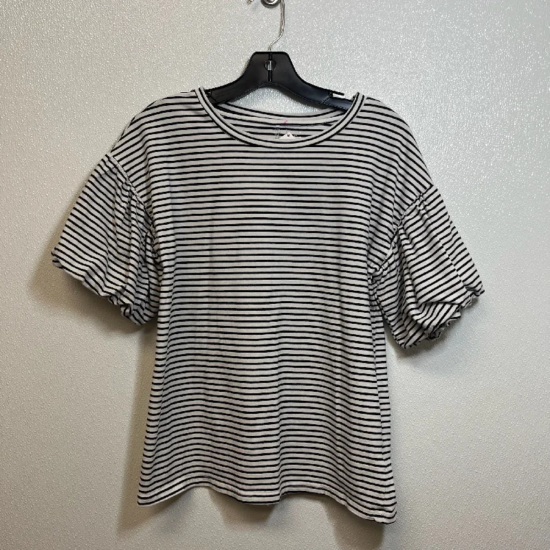 Top Short Sleeve Basic By Alya In Striped, Size: M