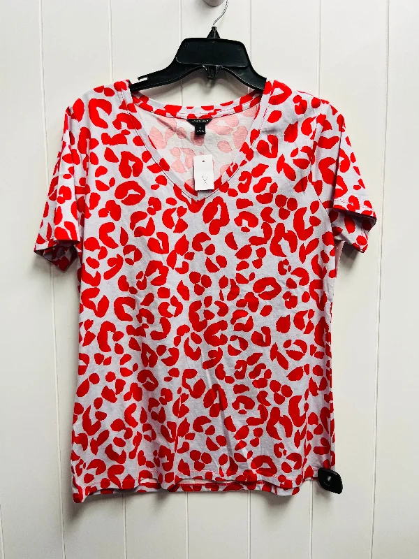 Top Short Sleeve Basic By Ann Taylor In Red, Size: L