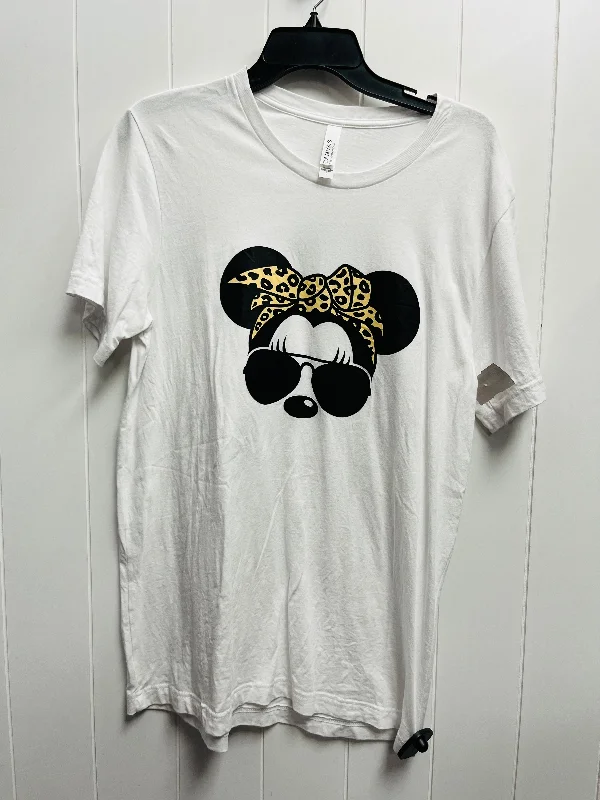 Top Short Sleeve Basic By Clothes Mentor In Black & Cream, Size: L