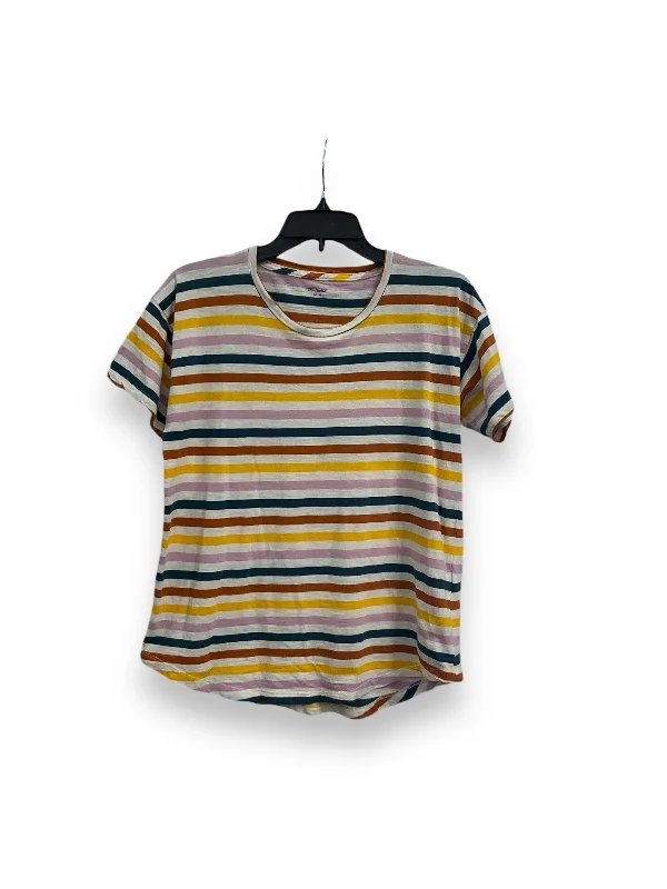 Top Short Sleeve Basic By Madewell In Striped Pattern, Size: M