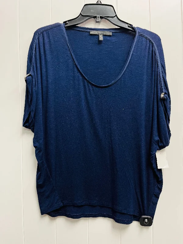 Top Short Sleeve Basic By White House Black Market In Navy, Size: Xs