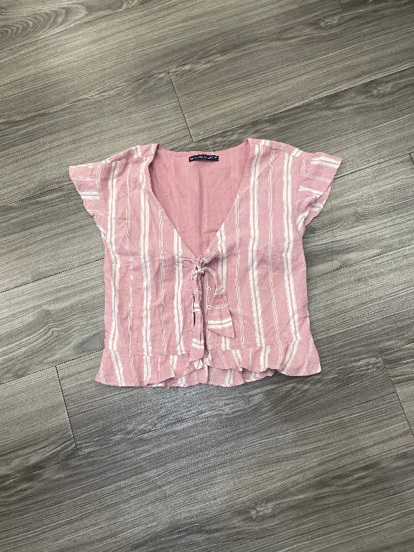 Top Short Sleeve By Abercrombie And Fitch In Pink, Size: M