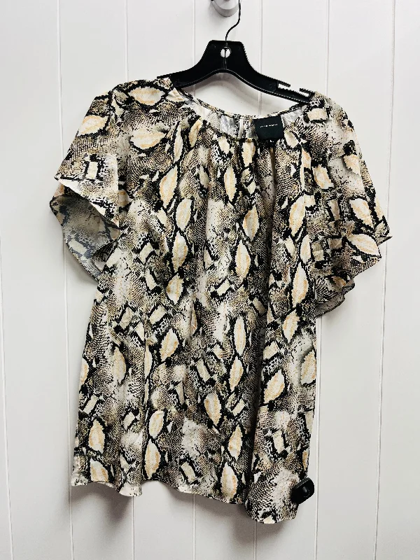 Top Short Sleeve By Alex Marie In Snakeskin Print, Size: L