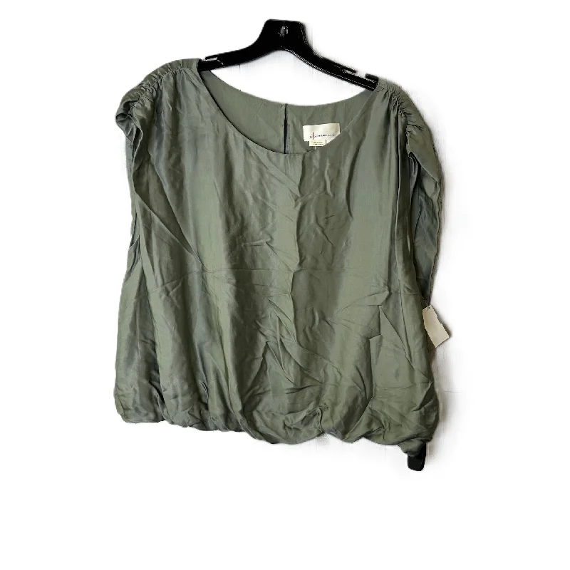 Top Short Sleeve By Anthropologie In Green, Size: L