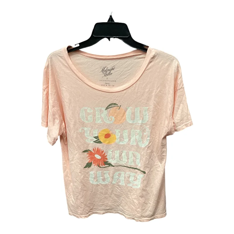 Top Short Sleeve By Anthropologie In Pink, Size: S