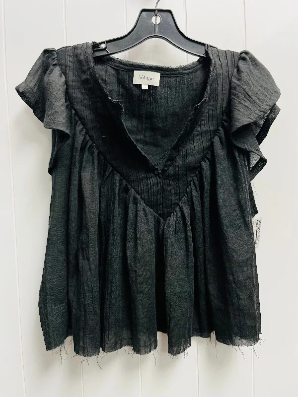 Top Short Sleeve By Bohme In Black, Size: S