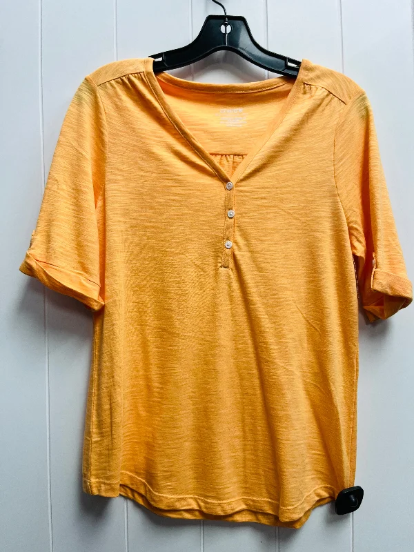 Top Short Sleeve By Chicos In Orange, Size: S