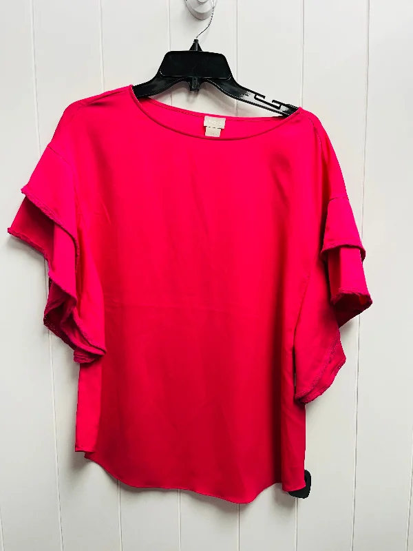 Top Short Sleeve By Chicos In Pink, Size: M