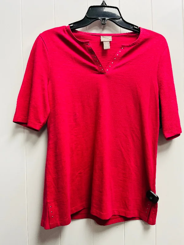 Top Short Sleeve By Chicos In Pink, Size: S