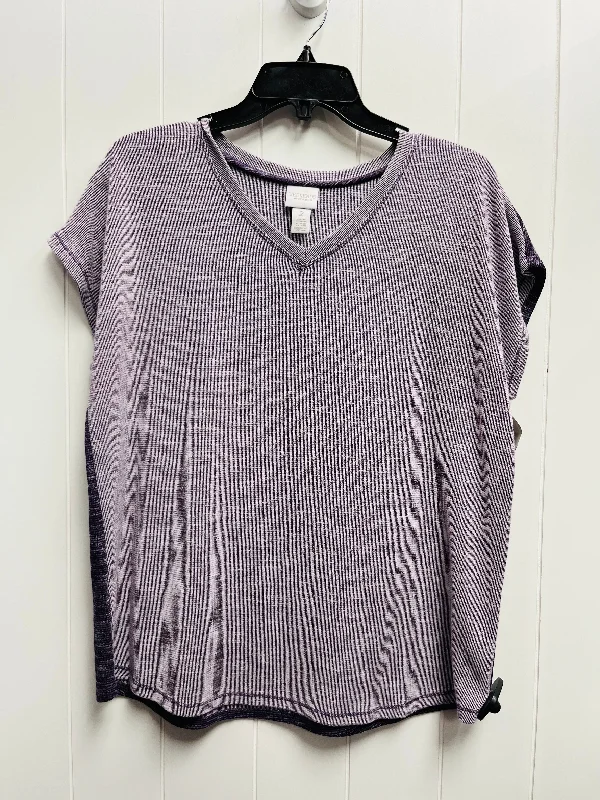 Top Short Sleeve By Chicos In Purple, Size: L