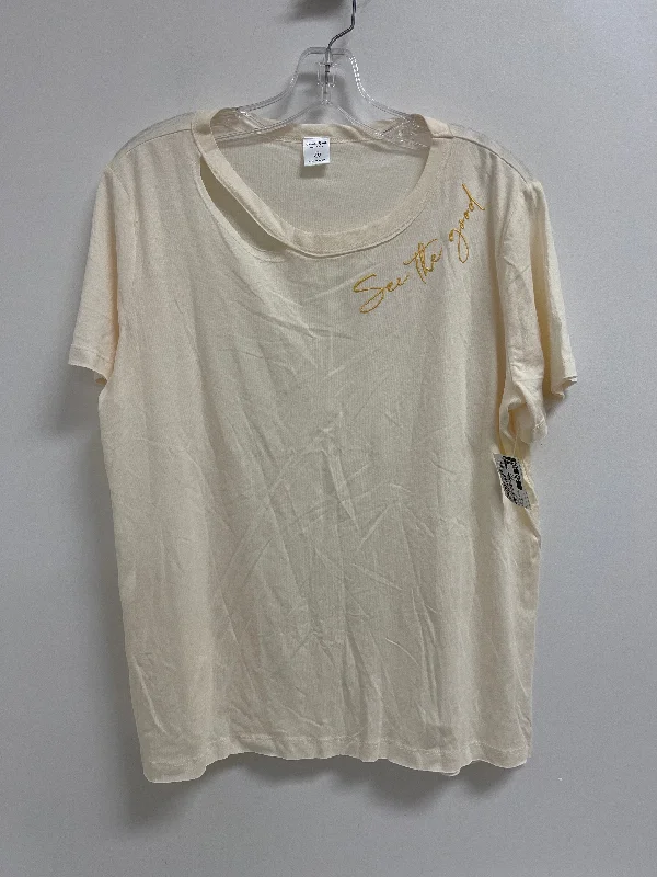 Top Short Sleeve By Clothes Mentor In Cream, Size: Xl