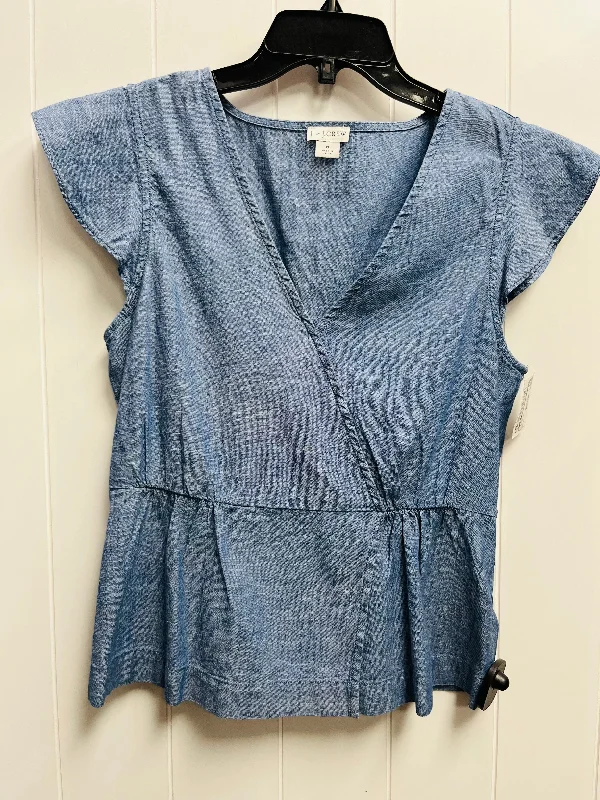 Top Short Sleeve By J. Crew In Blue Denim, Size: 6