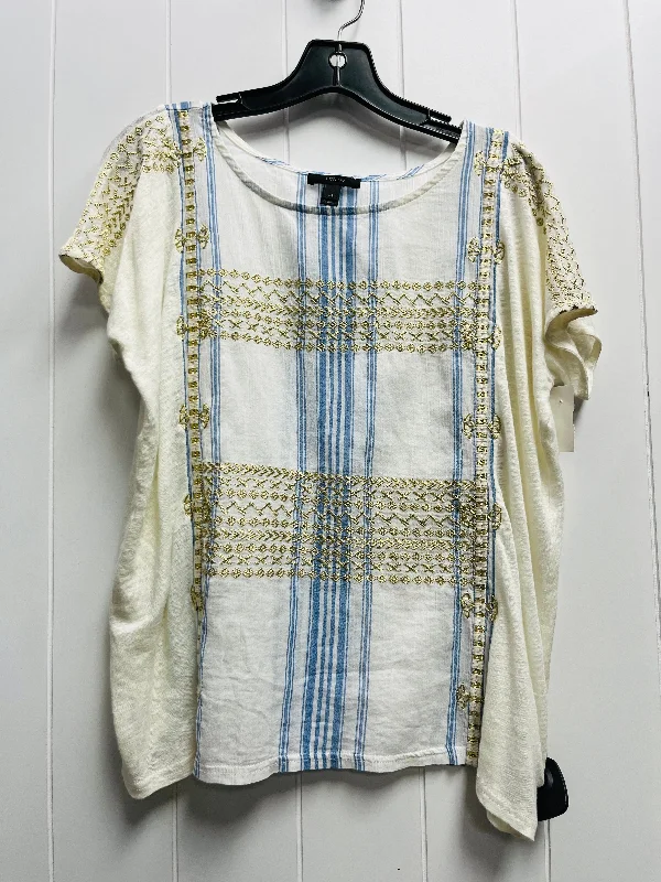 Top Short Sleeve By J. Crew In Blue & Gold, Size: Xs