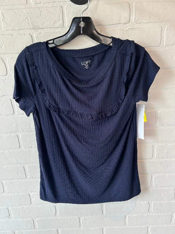 Top Short Sleeve By Loft In Blue, Size: Mp