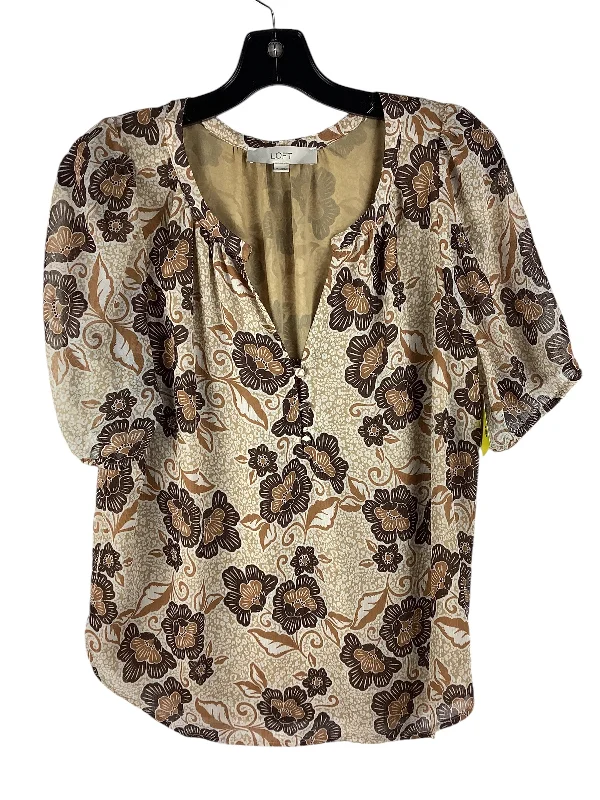 Top Short Sleeve By Loft In Brown, Size: M