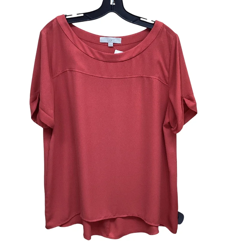 Top Short Sleeve By Loft In Red, Size: L