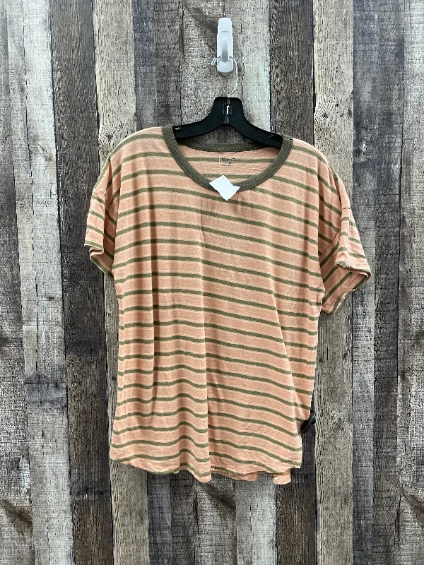 Top Short Sleeve By Madewell In Striped Pattern, Size: Xl