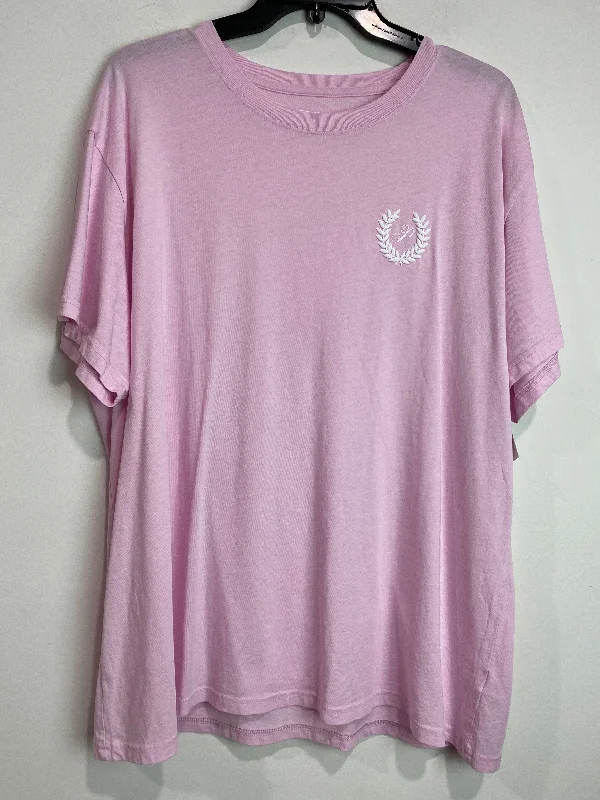 Top Short Sleeve By Pink In Pink, Size: Xl