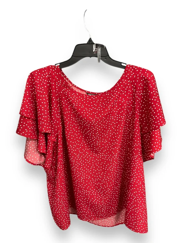 Top Short Sleeve By Shein In Polkadot Pattern, Size: 3x