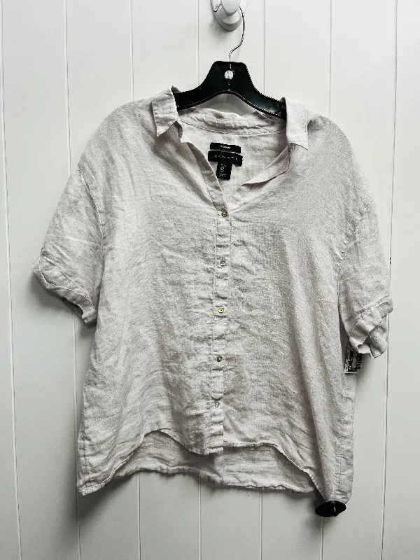 Top Short Sleeve By Tahari By Arthur Levine In Grey, Size: L