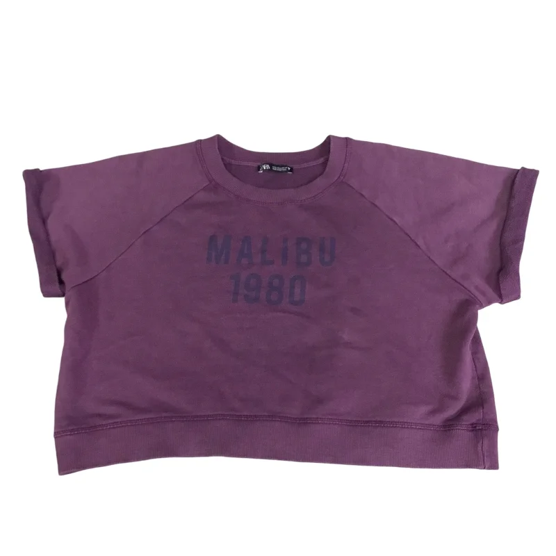 Top Short Sleeve By Zara In Purple, Size: L