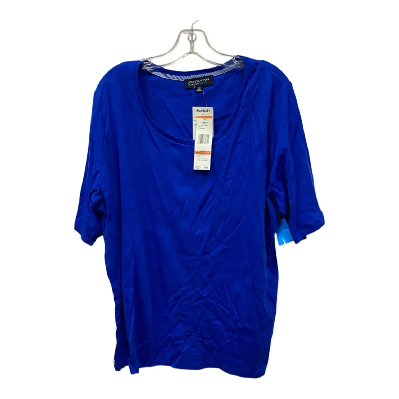 Top Ss Basic By Jones New York In Blue, Size:3X