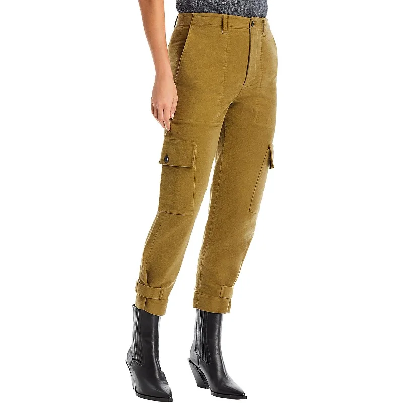 Womens Cotton Cropped Cargo Pants