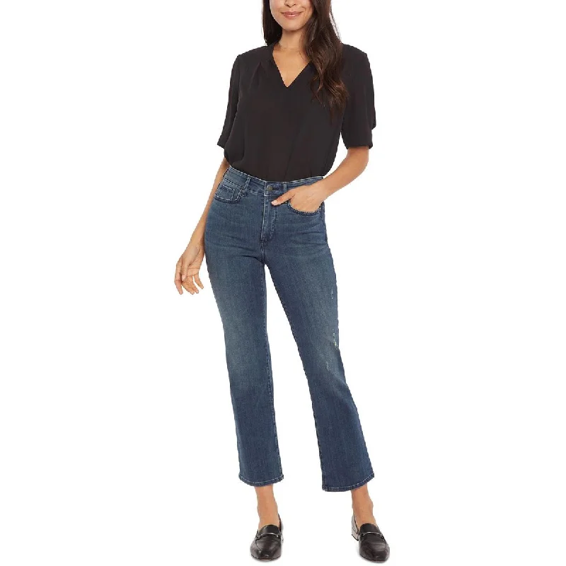 Womens Denim Stretch Straight Leg Jeans