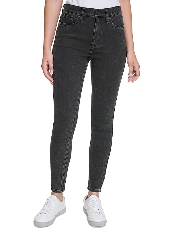 Womens High Rise Denim Skinny Jeans