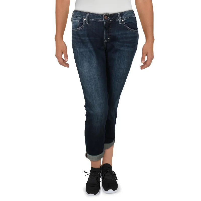 Womens Low Rise Faded Boyfriend Jeans