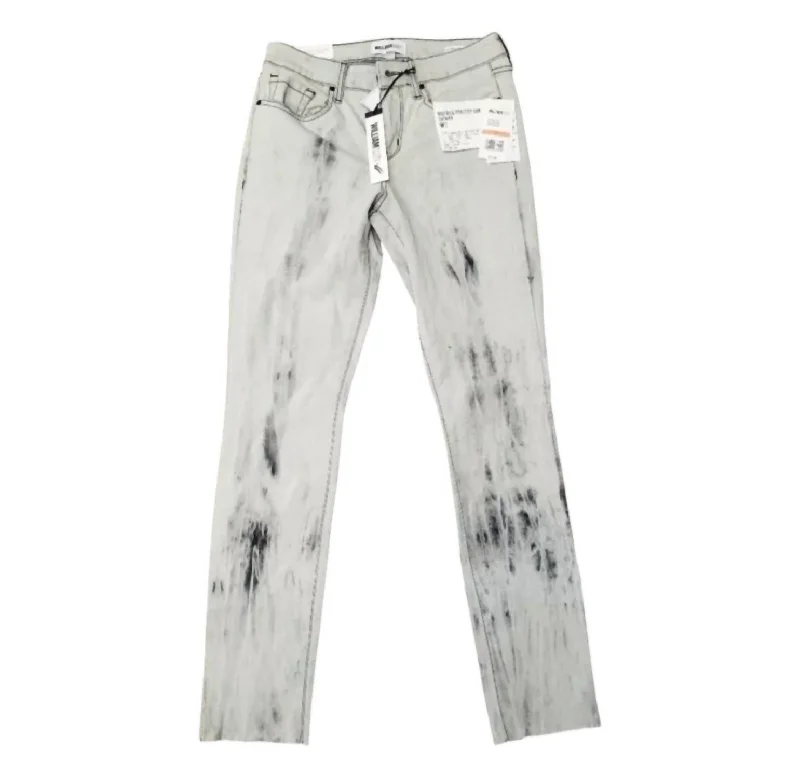 Women's Washed Mid Rise Skinny Jeans In Gray