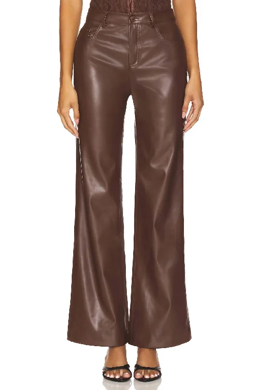 Zenobia Faux Leather Pant In Java